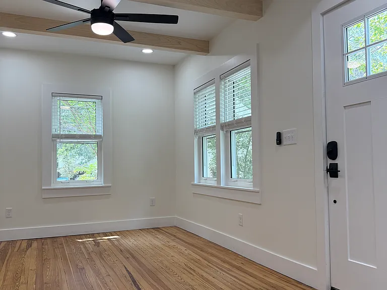 Hardwood floors and new windows.