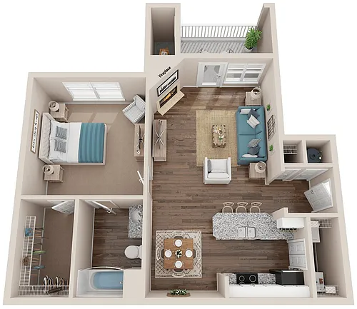 Floor plan 1 Bed 1 Bath
