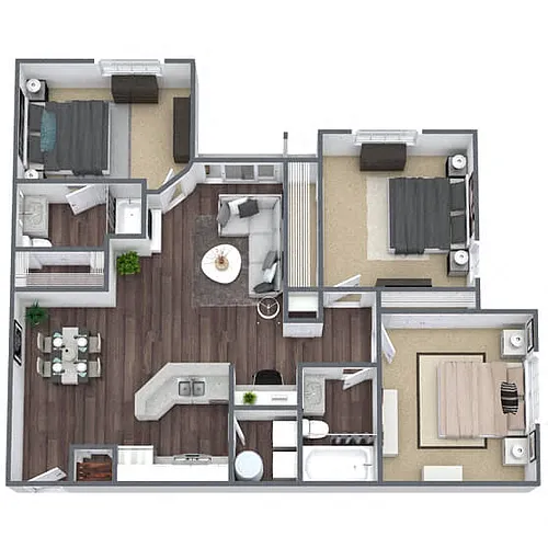 Floor plan C2: 3 Bed 2 Bath