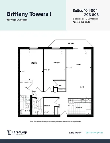 Floor plan 104-804 206-806