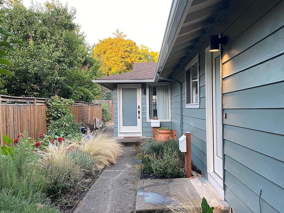 West-facing entrance