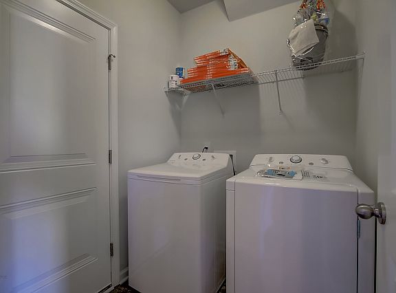 Washer and dryer, mud room.