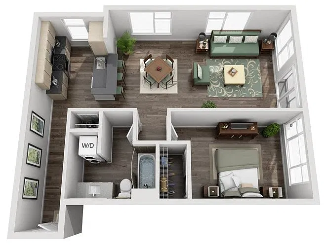 Floor plan 1X1 A