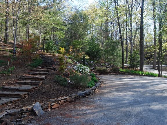 Stone walkway and parking 