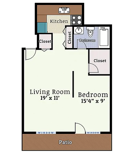 Floor plan 1 Bedroom Junior