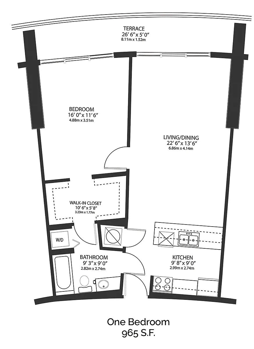 Floor plan ONE BEDROOM