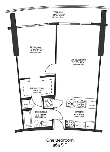 Floor plan CORPORATE ONE BEDROOM