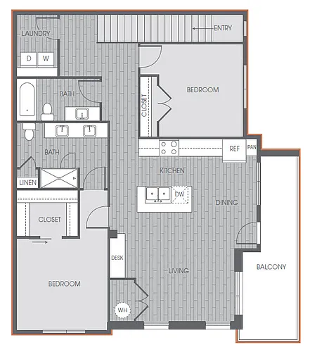 Floor plan Palmer w/ Attached Garage 2x2