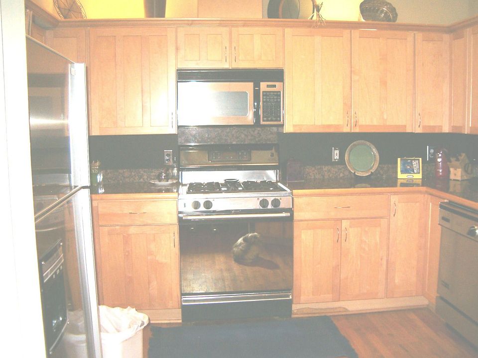 stainless appliances, custom cabinets, granite countertop