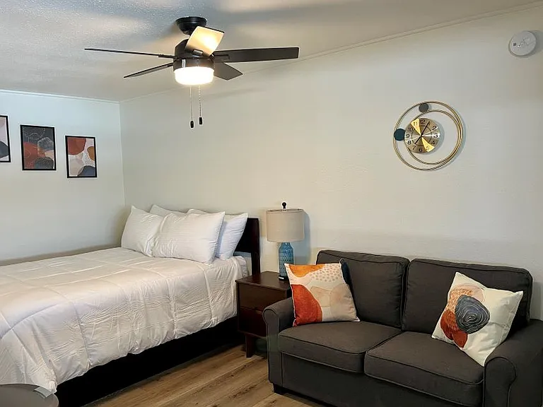 queen size bed and twin sleeper sofa.