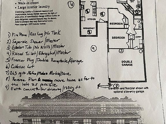 This is the mirror floor plan (181 Crisfield has the garage on the left)