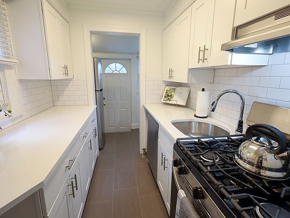 Renovated gas range kitchen