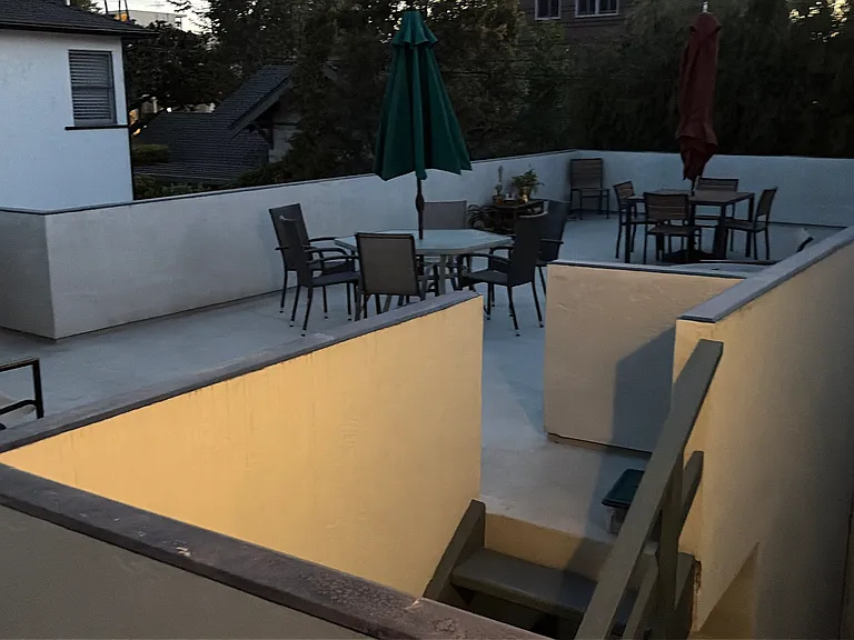 Looking out backdoor towards shared deck