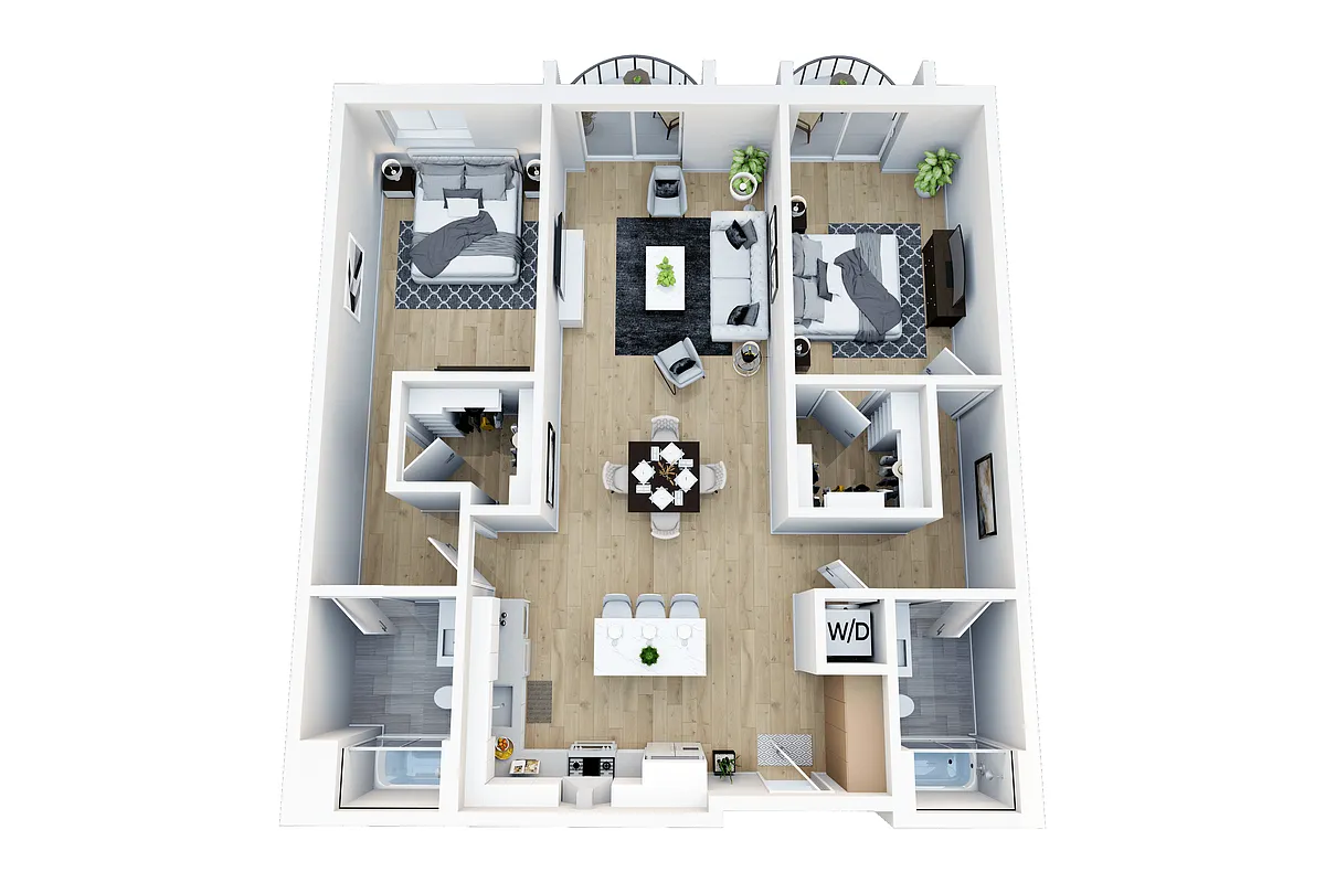 Floor plan 2 Bedroom, 2 Bath