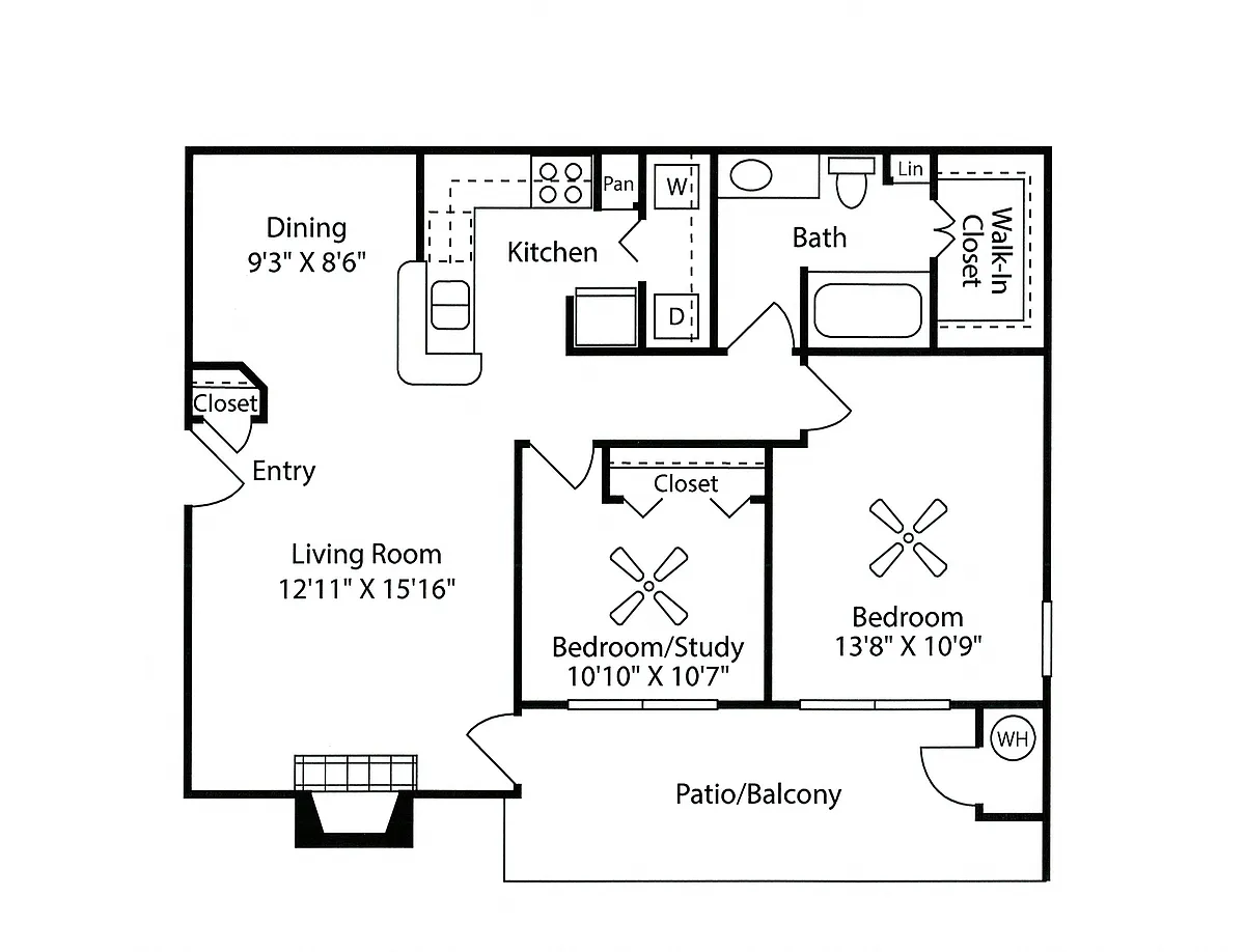 Floor plan B1 + DEN