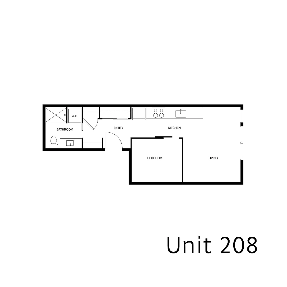 Floor plan 1 Bed 1 Bath - Type 8