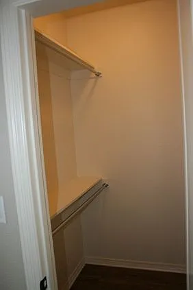 closet space (different configurations depending on room layout)