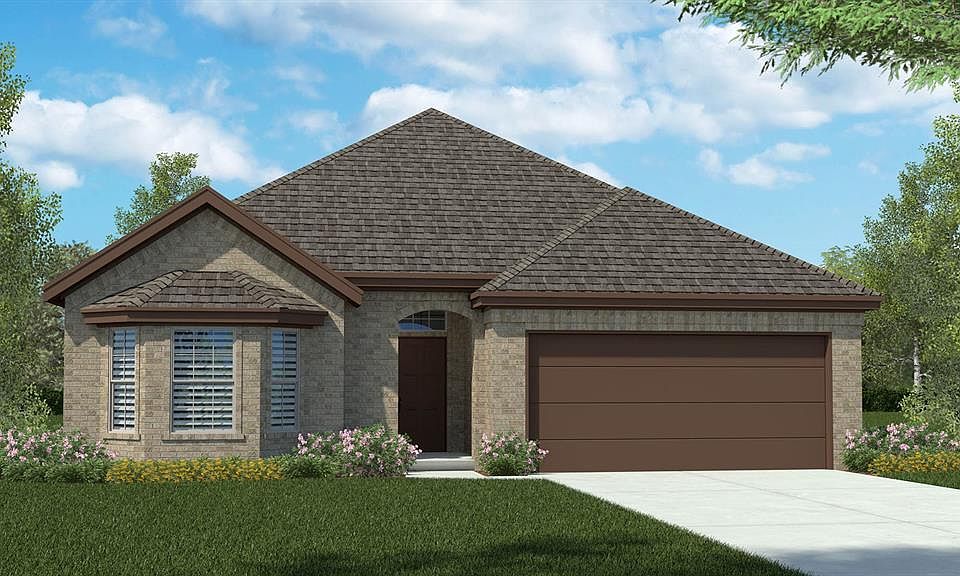 Front Elevation - D.R. Horton''s CrownpointFloorplan Elevation H - All Home and community information, including pricing, included features, terms, availability and amenities, are subject to change at any time without notice or obligation. All Drawings, pictures, photographs, video, square footages, floor plans, elevations, features, colors and sizes are approximate for illustration purposes only and will vary from the homes as built.