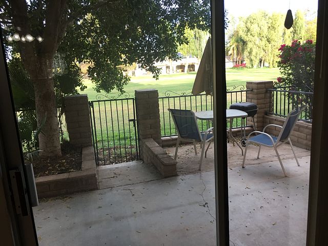 Back patio on golf course