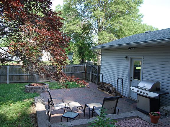 Lower brick patio, firepit
