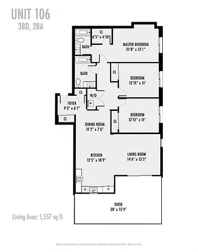 Floor plan 3 Bedrooms, 2 Bathrooms
