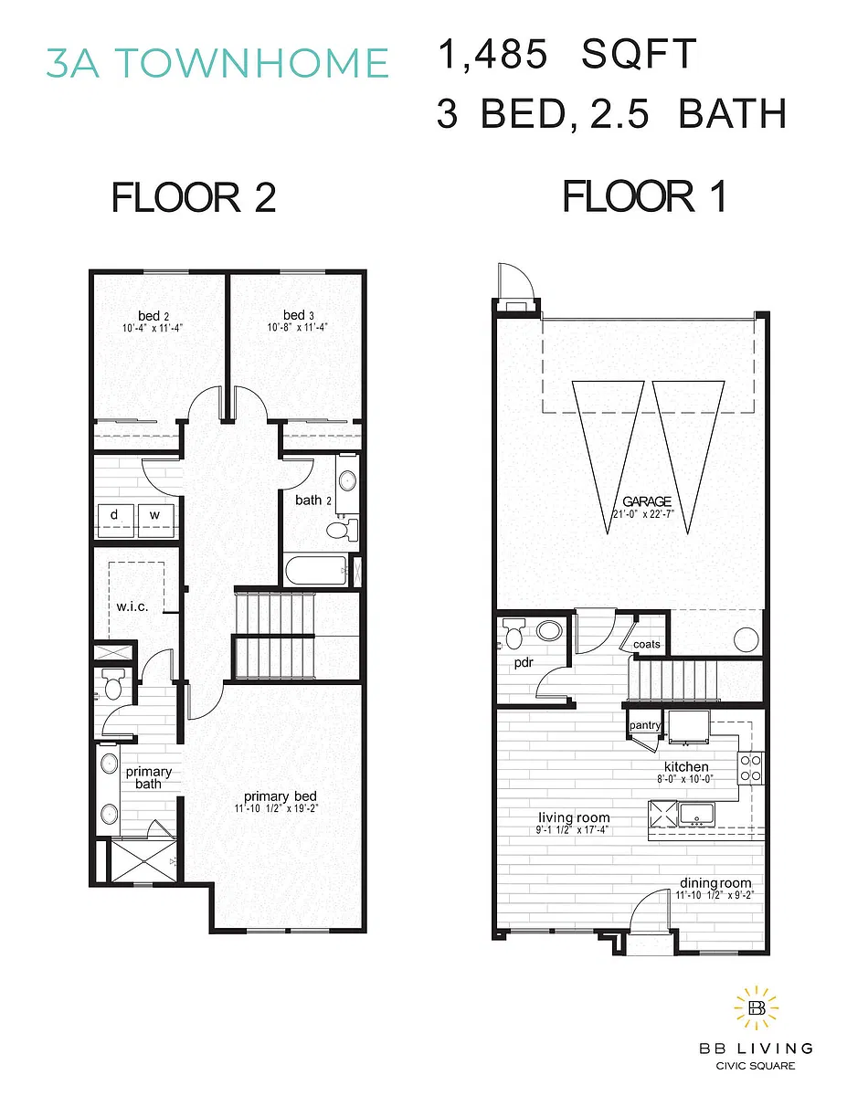 Floor plan 3A Townhome