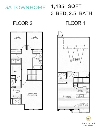 Floor plan 3A Townhome