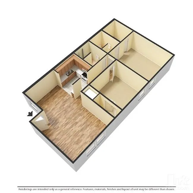 Floor plan 2 Bed 2 Bath