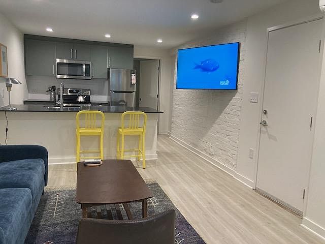 Living room and kitchen