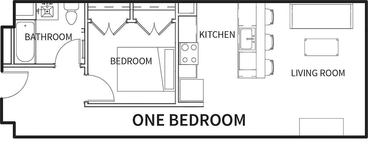Floor plan 1 Bedroom 1 Bath