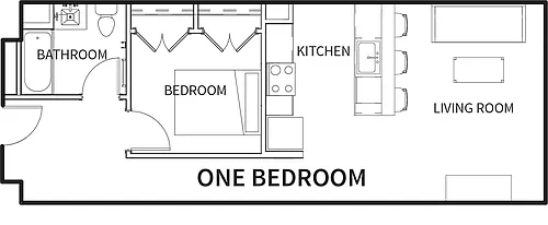 Floor plan 1 Bedroom 1 Bath