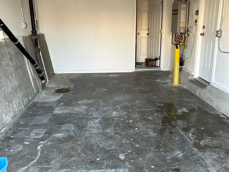 One car garage and tankless water heater