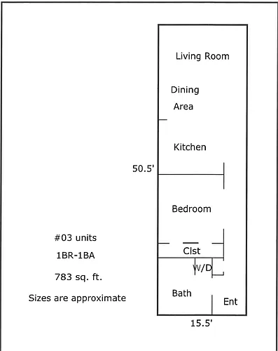 Floor plan 1Bed 1Bath