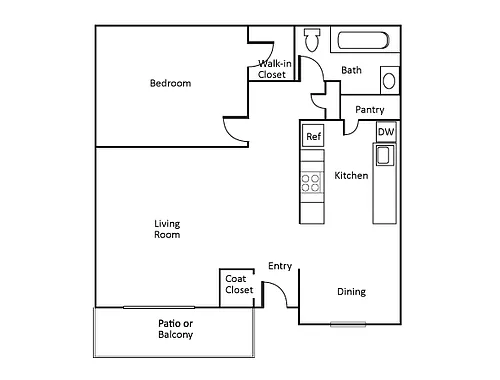 Floor plan 1x1LU