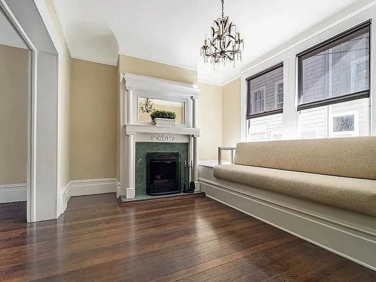 Living room with built in couch