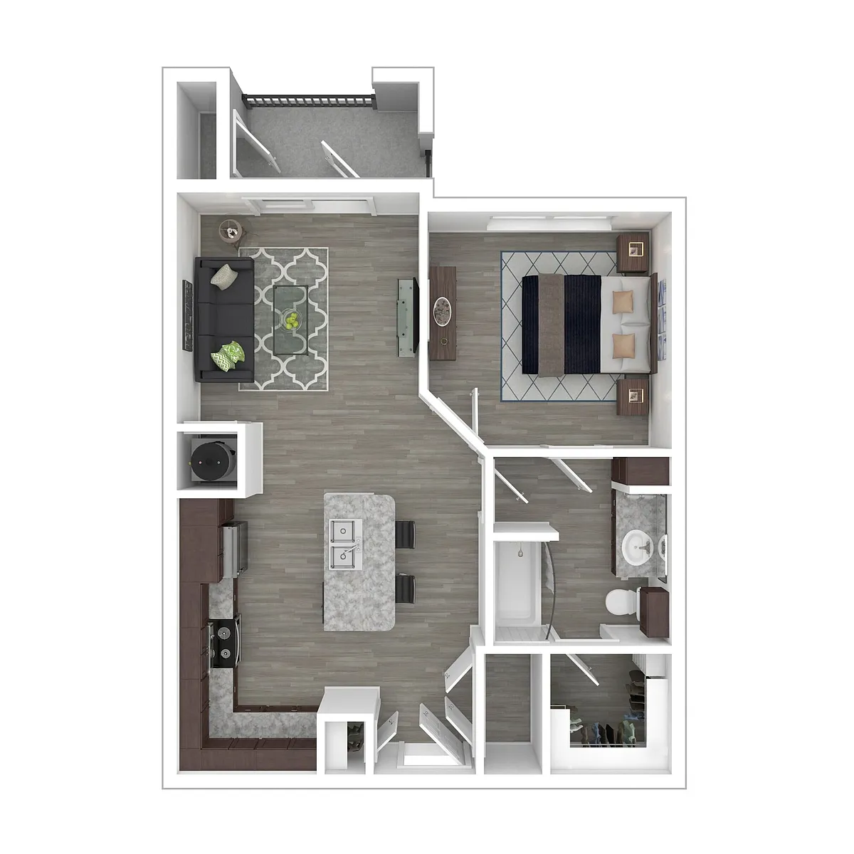 Floor plan 1 Bed / 1.0 Bath