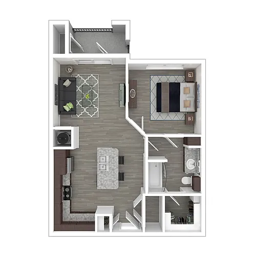 Floor plan 1 Bed / 1.0 Bath