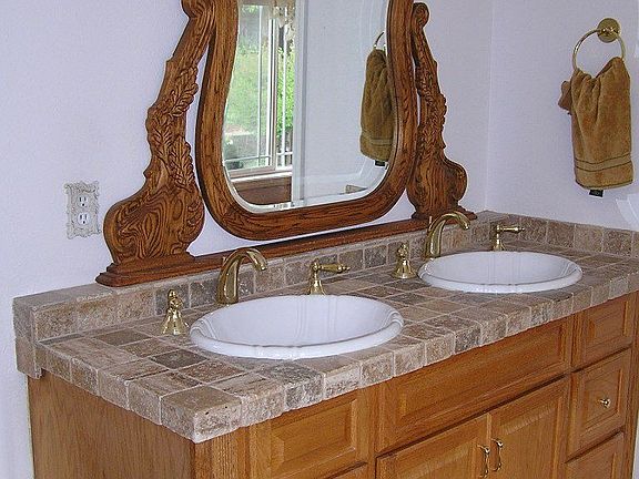 Master bath travertine