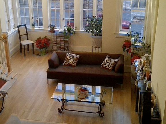 Soaring 20 ft ceilings in living room