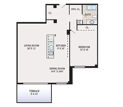 Floor plan One Bedroom