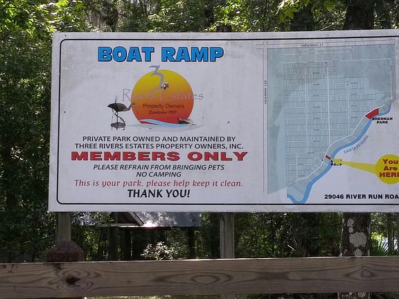 Boat ramp 5 blocks South of 