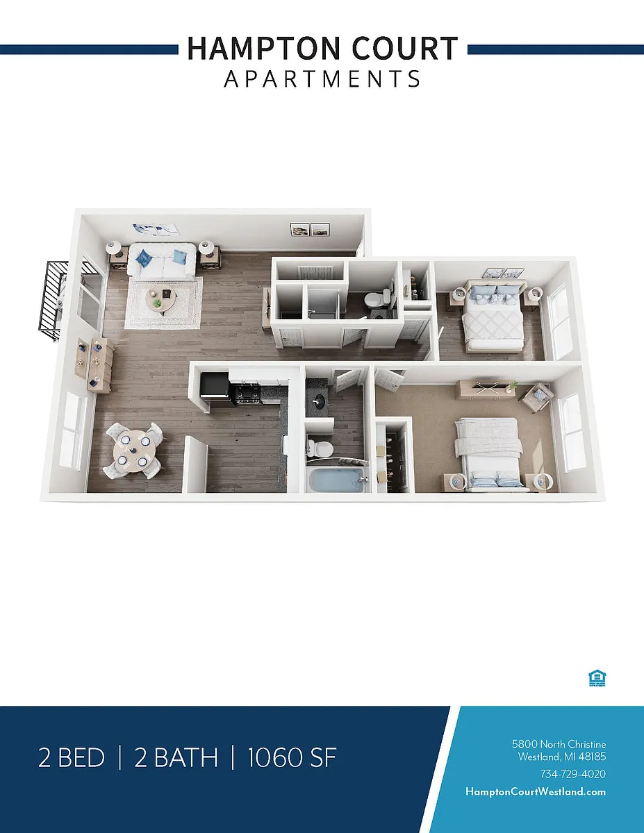 Floor plan 2 BEDROOM 2 BATH