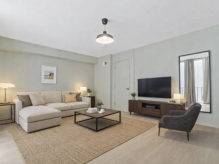 large living room with balcony (AI-staged images)