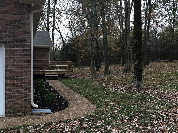 Deck facing backyard