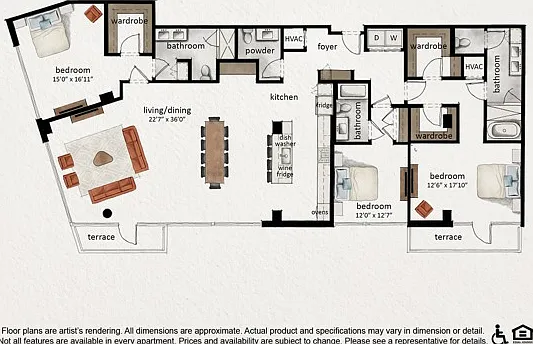 PH C3 | 3x3.5 | 2597 sq ft PH C3 | 3x3.5 | 2597 sq ft