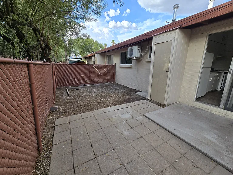 Large Fenced and Shaded Private Backyard.
