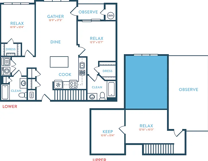 1515 Berkeley B1 Loft Floorplan Diagram