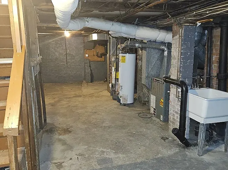 Basement space. Water hookups available.