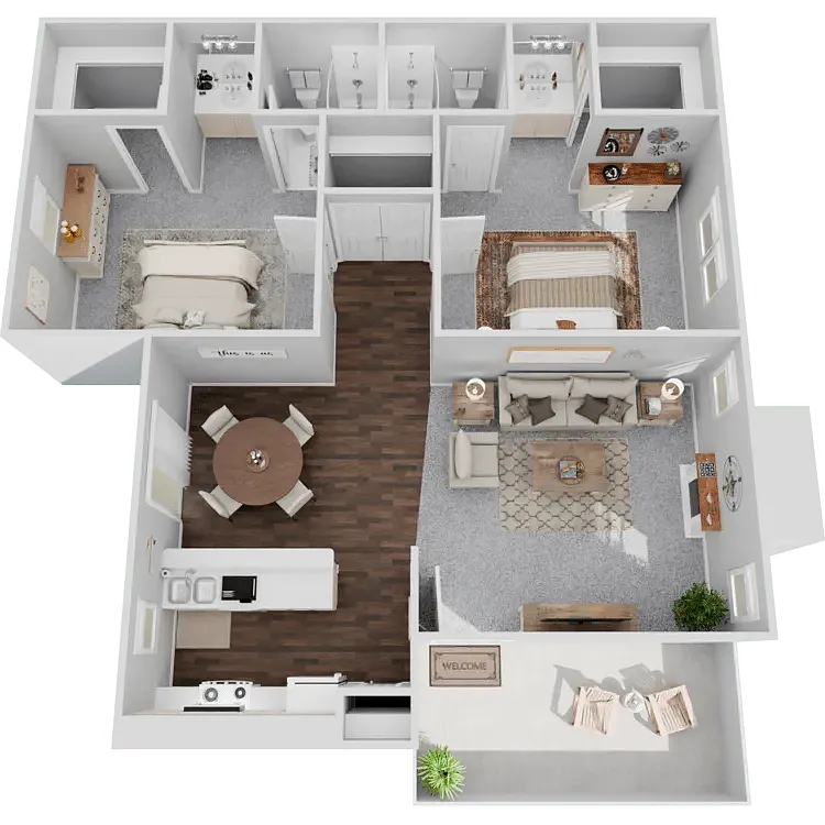 Floor plan 2 bedroom 2 bath