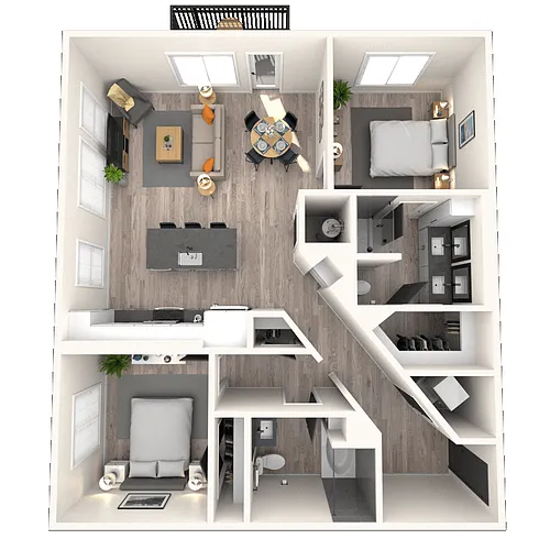 Floor plan B3 2x2 1124 SF-FP